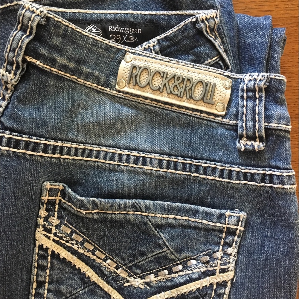 Rock & roll cowgirl jeans 29 x 34 rhinestone boot